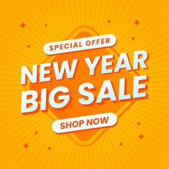 new years promo sale poster design template for social media pos