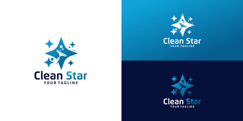 Obraz na płótnie Canvas cleanliness star logo design inspiration
