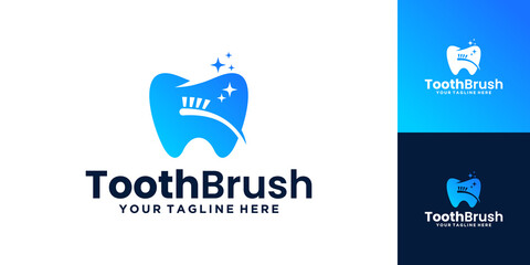 healthy teeth logo with toothbrush