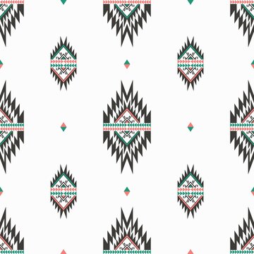 Vector native aztec with small triangle shape seamless pattern background. Ethnic tribal modern vintage color design. Use for fabric, textile, interior decoration elements, upholstery, wrapping.
