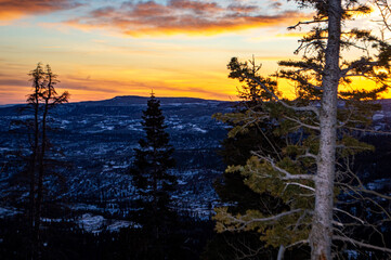sunset in the mountains