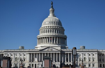 Washington, DC, USA - November 1, 2021: U.S. Capitol Building Viewed from the East on a Bright, Clear Day