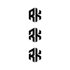 r k rk initial logo design vector template