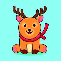 Fototapeta premium Little deer logo design template. winter animal logos.