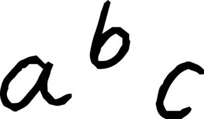 子供が描いたabcの文字 フォント 落書き