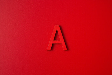 Red wooden english letters 
