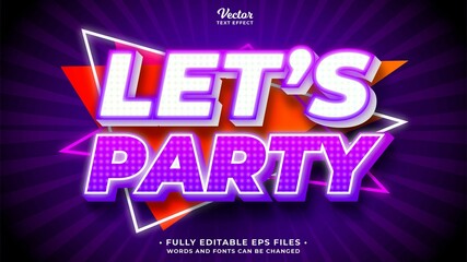 party text effect editable eps cc. words and fonts can be changed