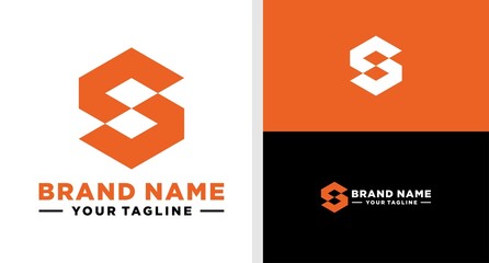 LETTER S LOGO MONOGRAM HEXAGON BOLD EDITABLE