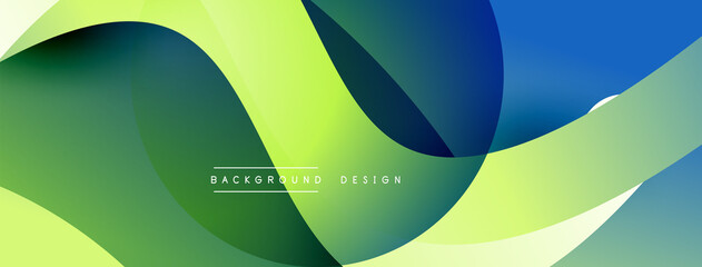 Abstract overlapping lines and circles geometric background with gradient colors