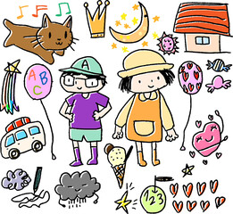 子供が描いた落書きセット お絵かき