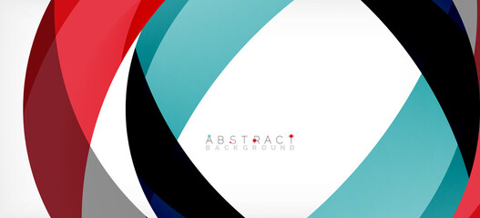 Fototapeta premium Color circle shapes, minimal geometric background. Trendy dynamic composition. Vector Illustration For Wallpaper, Banner, Background, Landing Page