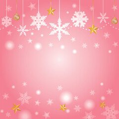 クリスマスの星と雪の結晶の背景イラスト