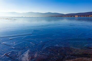 山中湖の朝の風景　山梨県南都留郡山中湖村にて