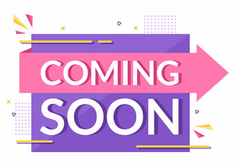 Coming Soon background Vector Illustration. Business Advertising with Sign or Label Design for Sale Serve as a Banner, Poster and Promotion Announce Card