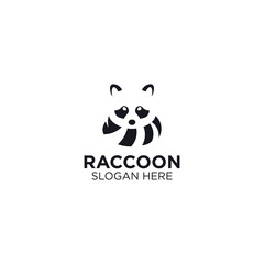 Raccoon silhouette logo design template