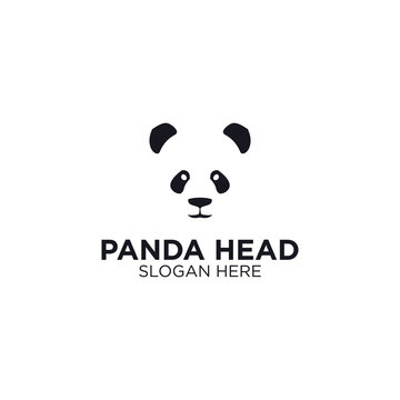 Panda head logo. Isolated panda 