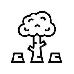 Deforestation Icon, Line style icon vector illustration, Suitable for website, mobile app, print, presentation, infographic and any other project.