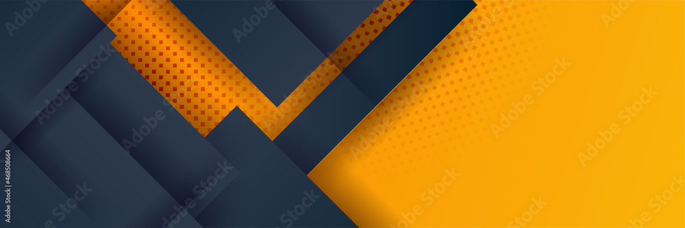 Aufkleber Modern black orange wide banner background. Abstract background for banner design. Web banner, texture, and header for website. Vector abstract graphic design banner pattern background template.