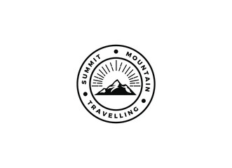 Mountain and summit, for Hipster Adventure Traveling logo design inspiration