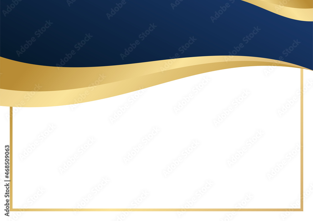 Poster Modern blue and gold abstract background. Vector abstract graphic design banner pattern background template.
