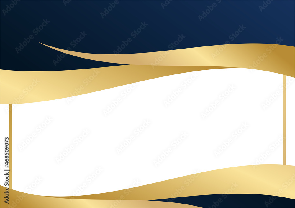 Poster Modern blue and gold abstract background. Vector abstract graphic design banner pattern background template.