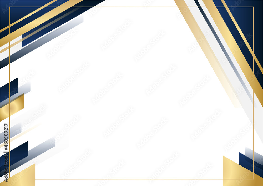 Poster Modern blue and gold abstract background. Vector abstract graphic design banner pattern background template.