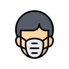 Face Mask Icon, Filled Line style icon vector illustration, Suitable for website, mobile app, print, presentation, infographic and any other project.