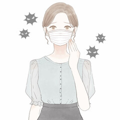 風邪・コロナ・インフルエンザに罹った女性