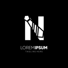Letter N Tie Elegant Logo Design Vector Icon Graphic Emblem Illustration Background Template