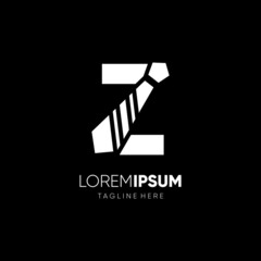 Letter Z Tie Elegant Logo Design Vector Icon Graphic Emblem Illustration Background Template