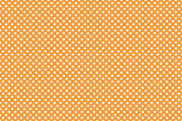 Abstract wallpaper with white polka dots on orange background.