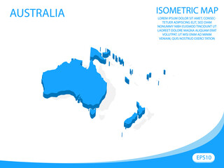 Modern vector isometric of Australia blue map. elements white background for concept map easy to edit and customize. eps 10
