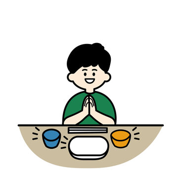 ごちそうさま　こども　男の子　カラー