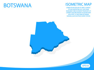 Obraz premium Modern vector isometric of Botswana blue map. elements white background for concept map easy to edit and customize. eps 10
