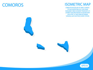 Modern vector isometric of Comoros blue map. elements white background for concept map easy to edit and customize. eps 10