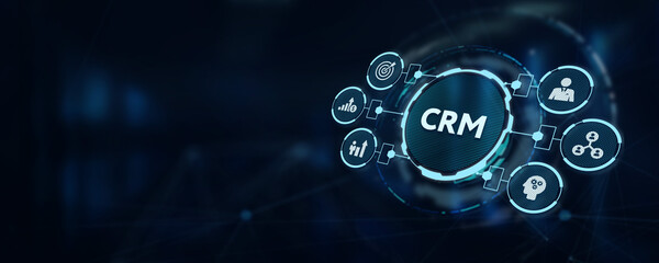 Business, Technology, Internet and network concept. CRM Customer Relationship Management.   3d illustration