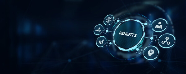 Employee benefits help to get the best human resources. Business concept.3d illustration