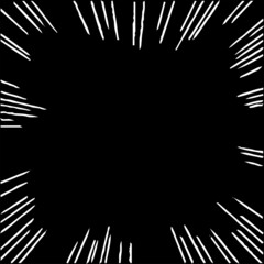 手書きの揃った漫画集中線 正方形