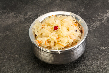 Sauerkraut with cranberry in the bowl