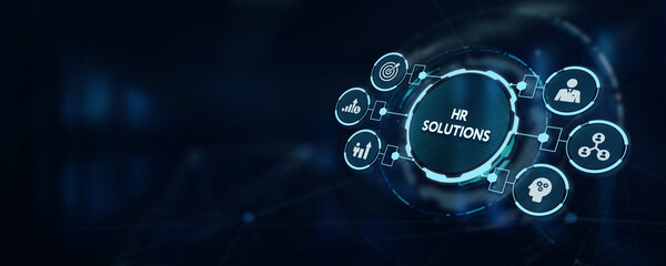 Business, Technology, Internet and network concept. HR Solutions.3d illustration