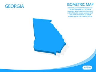 Modern vector isometric of Georgia blue map. elements white background for concept map easy to edit and customize. eps 10