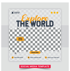 Travel social media post or web banner design template