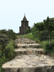 Fototapeta na wymiar old catholic church at Bokor