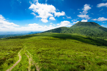 Puy de Dome mountain and Auvergne landscape