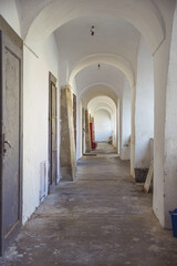 Fototapeta na wymiar corridor of the old church