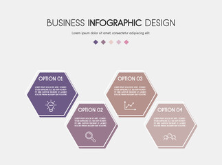 Infographic with business icons. Flowchart concept. Vector