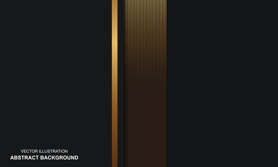 Abstract background black dop with golden lines luxury