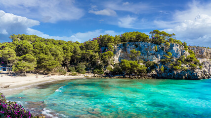 Landscape with Cala Macarella beach, Menorca island, Spain