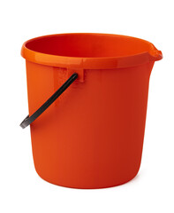 Single plastic bucket isolated on a white background