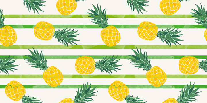 Seamless pattern with Pineapple. watercolour style Elegant template for fashion prints.